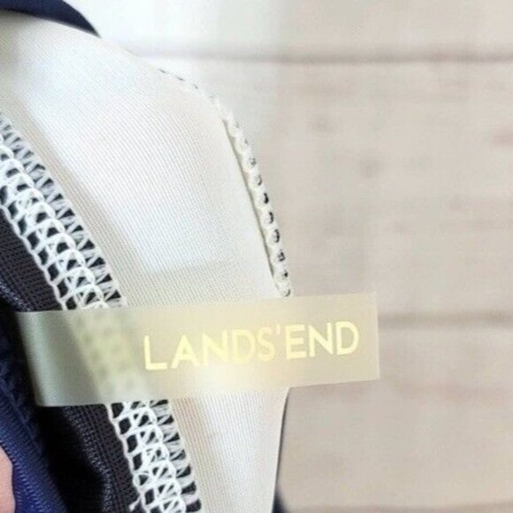 Lands' End Womens Tankini Blue Size 12 Shelf Bra Modest Scoop Neck Racerback - Picture 10 of 10